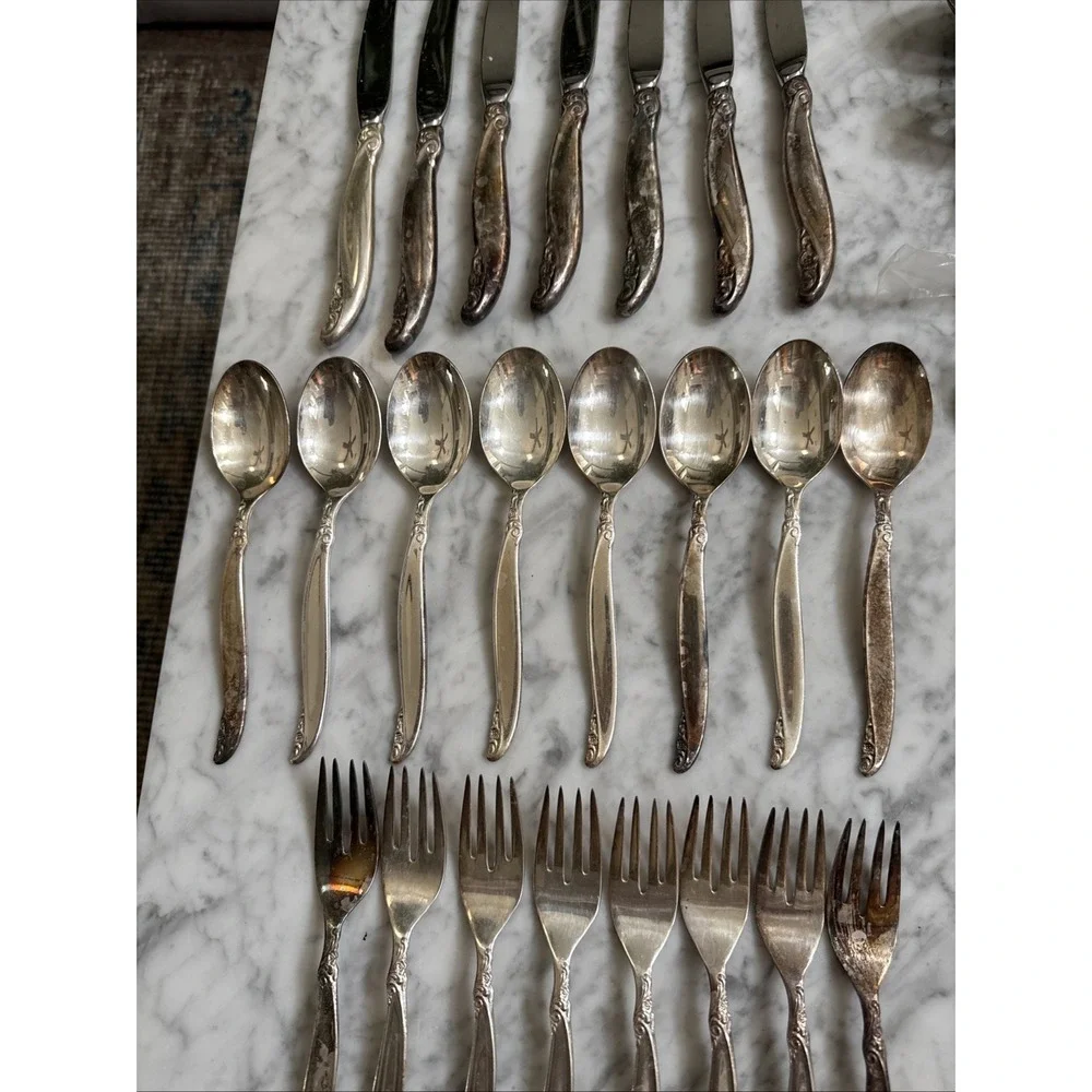 1847 Rogers Bros Vintage 1961 Silver Plate Leilani 43 Pc Flatware Set For 8 Read